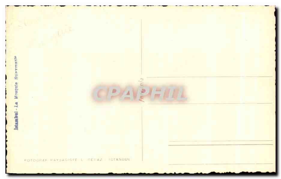CPA Istanbul La Mosque Souvenir Turquie Turkey — Verso