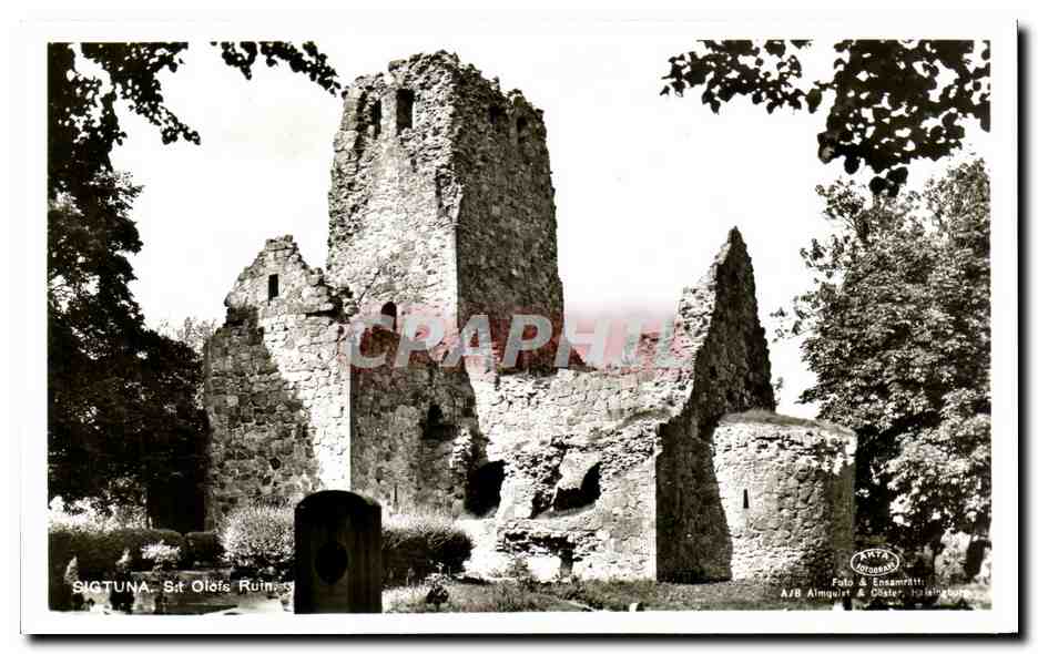 CPA Sigtuna St Olofs Ruin Suede Sweden