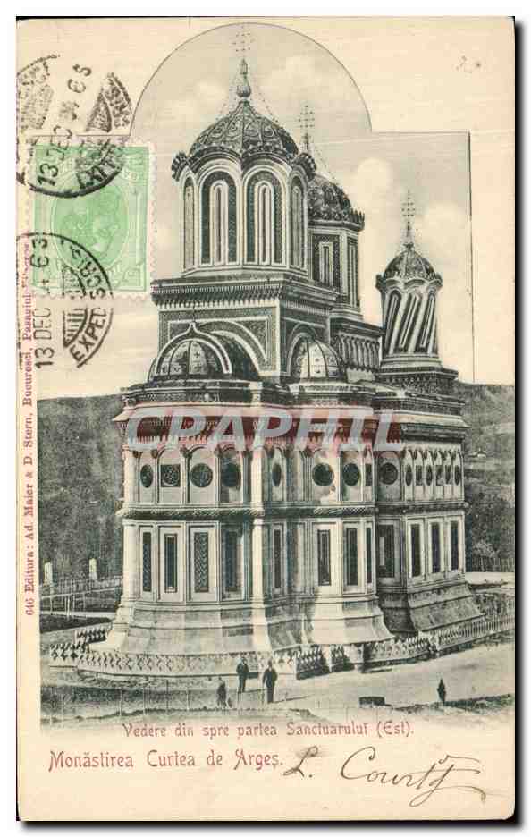 CPA Vedere din spre partea Sanctuarului Esl Monastirea Curtea de Arges Roumanie