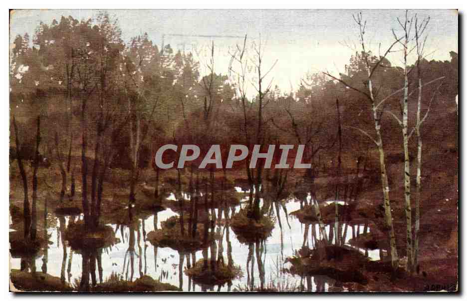 CPA Peintres Russes Modernes A Benoit Bagno w lesie Russie Russia