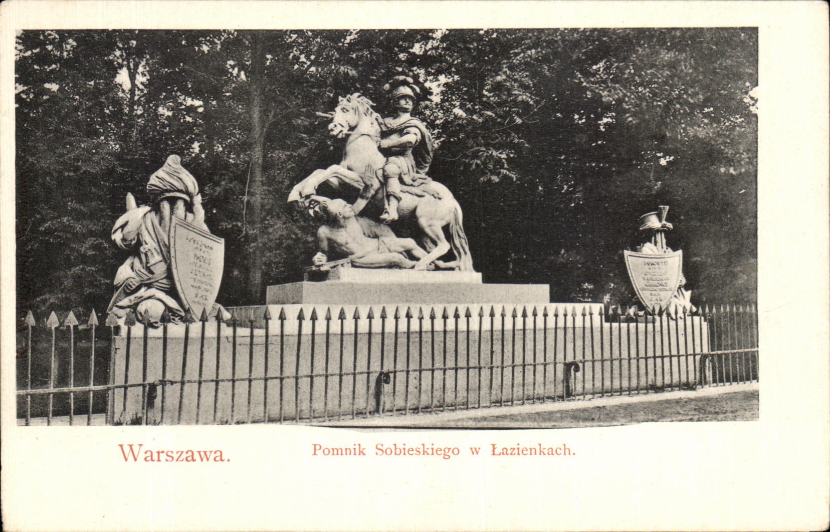 Warszawa. Pomnik Sobieskiego w Łazienkach — Monument de Sobieski aux Lazienki.