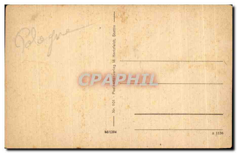 Stettin, Regierunggebäude an der Hakentecasse — éditeur Postkartenverlag M. Hertzfeldt, n° 101 — Verso