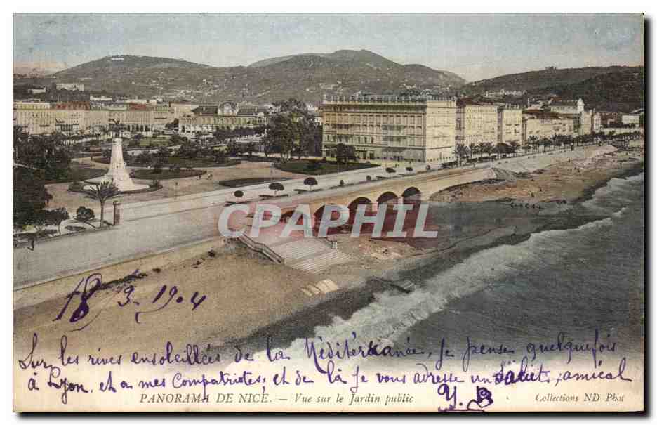 CPA Panorama De Nice Vue sur le Jardin public