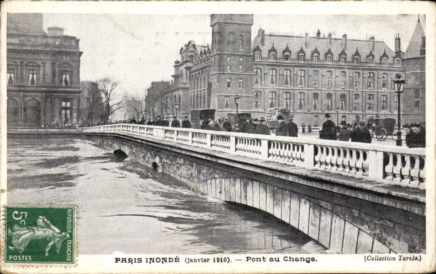 Paris Flooded — January 1940 — Pont au Change — Collection Taride