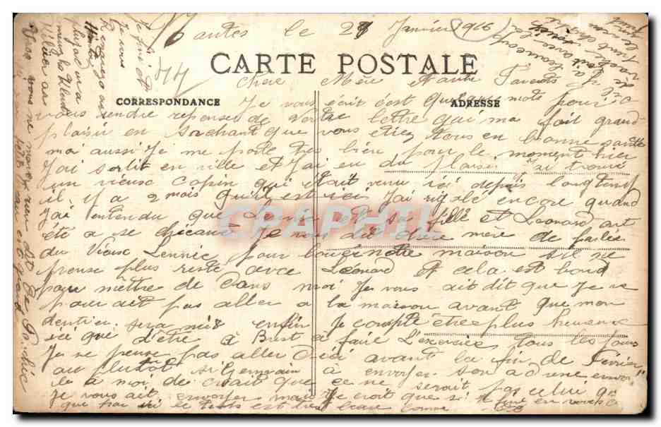 CPA Nantes La Place Louis XVI prise de la Cathedrale — Verso