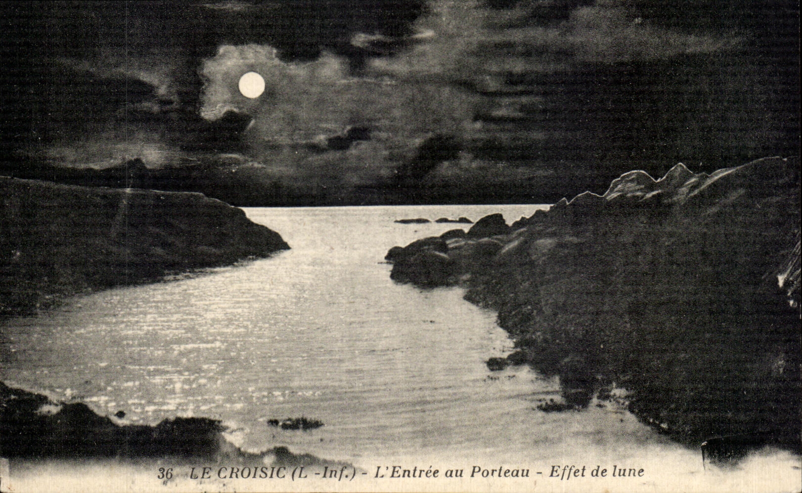 CPA Le Croisic L Entree au Porteau Effet de lune