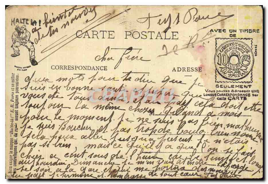 Distribution gratuite — Sujet : distribution de soupe aux ouvriers — éditeur A. Paris, n° 3048 — Achterkant