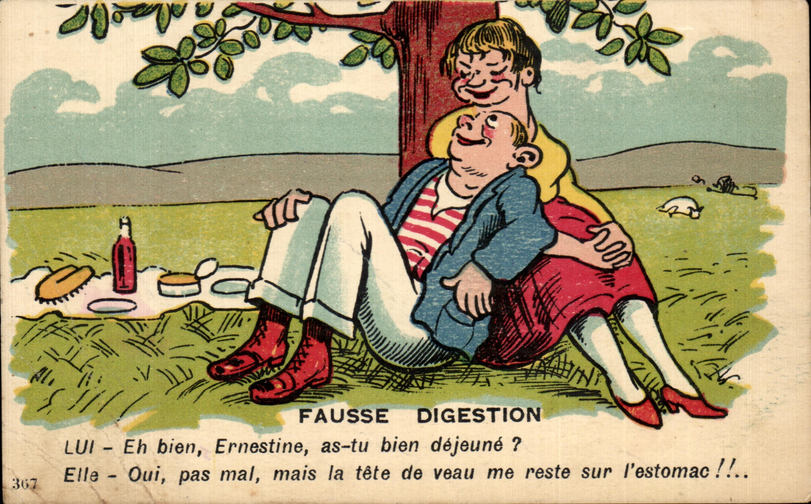 CPA Fausse Digestion Humour 