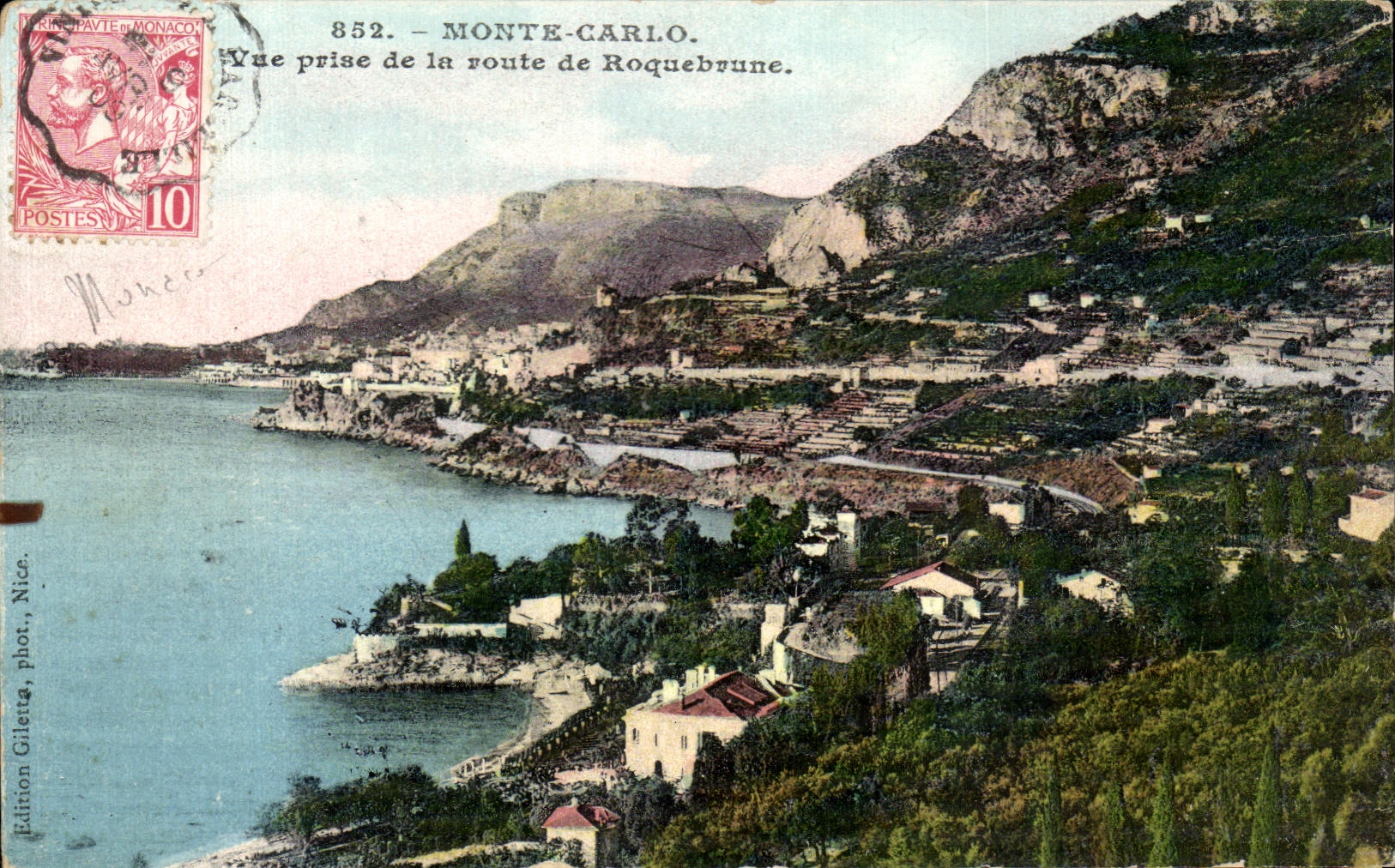 CPA Monte Carlo Vue Prise de la route de Roquebrune Monaco