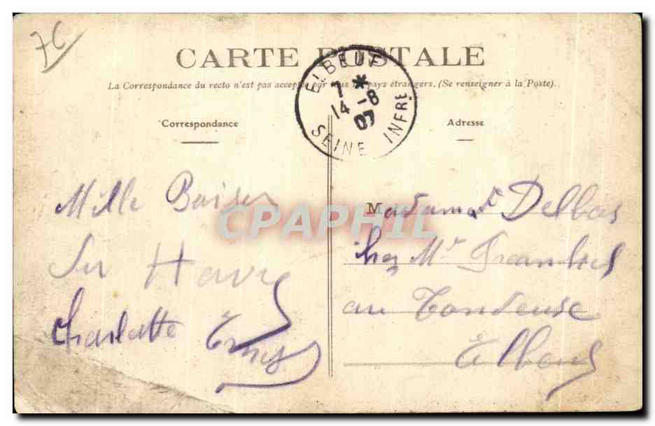 CPA Le Havre les Bains du Casino — Rückseite