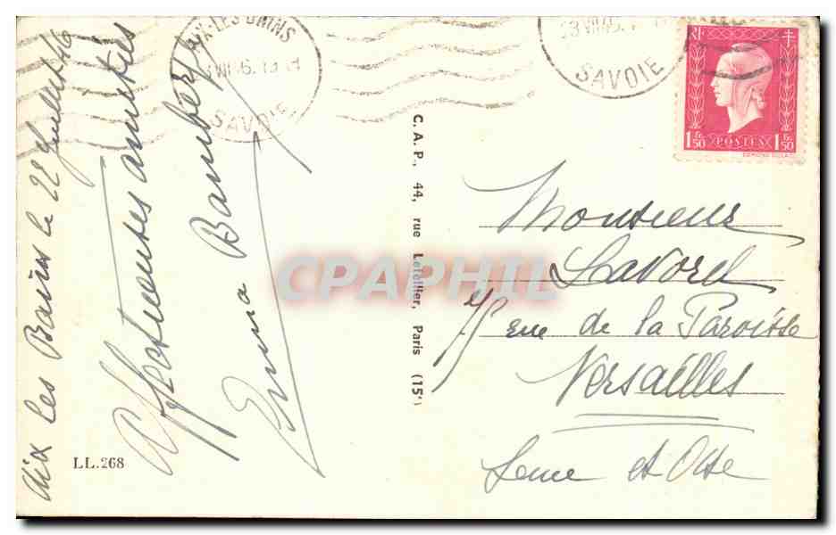 CPA Aix les Bains Lac du Bourget Le Chateau de Chatillon — Rückseite