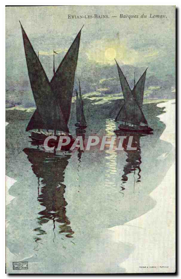CPA Evian Les Bains Barque du Leman Bateaux