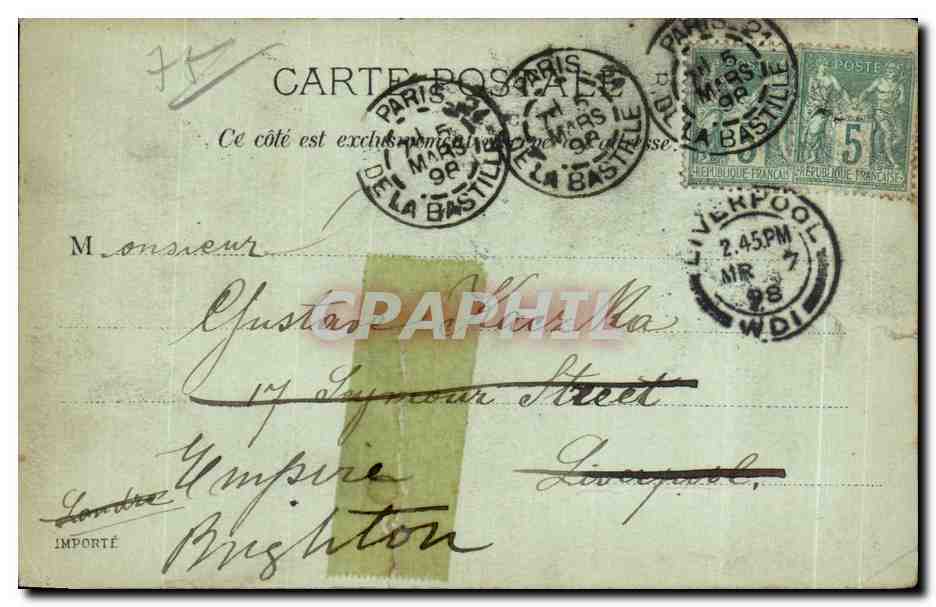 CPA La Tour St Jacques Paris  — Verso