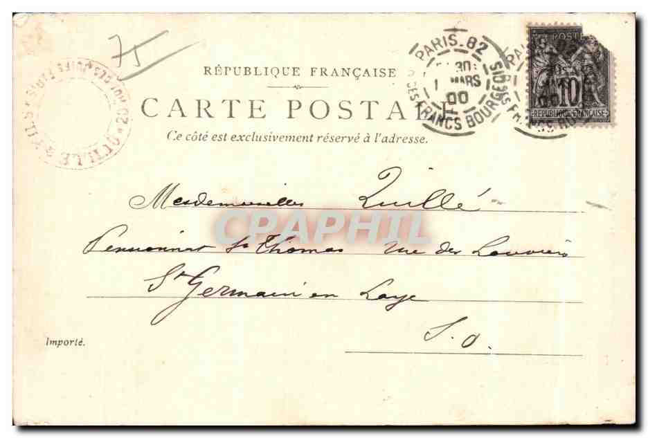 CPA Hotel de Sens Paris  — Verso