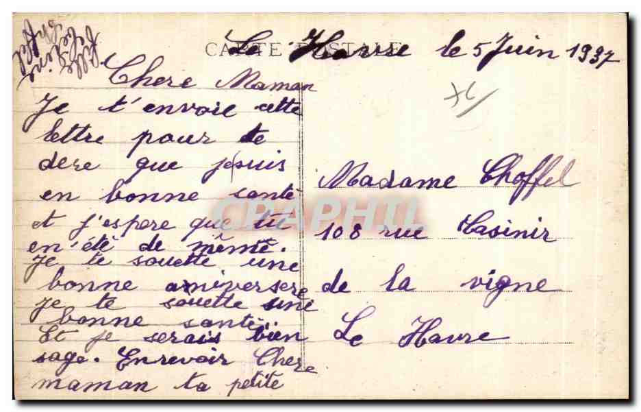 CPA Le Havre Eglise Sainte Cecile — Rückseite