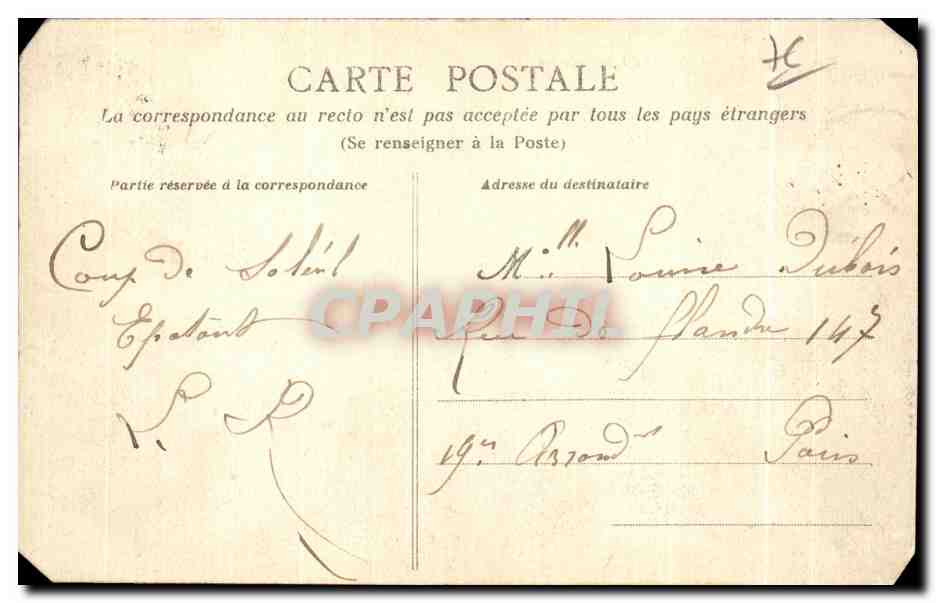 CPA Le Havre Le Pain de Sucre  — Verso