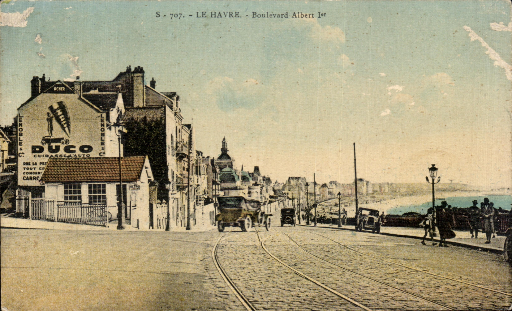 CPA Le Havre boulevard Alberts 1er Publicite Duco 
