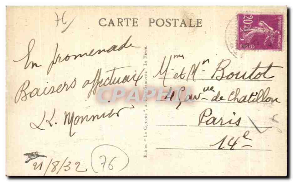 CPA Le Havre boulevard Alberts 1er Publicite Duco  — Verso