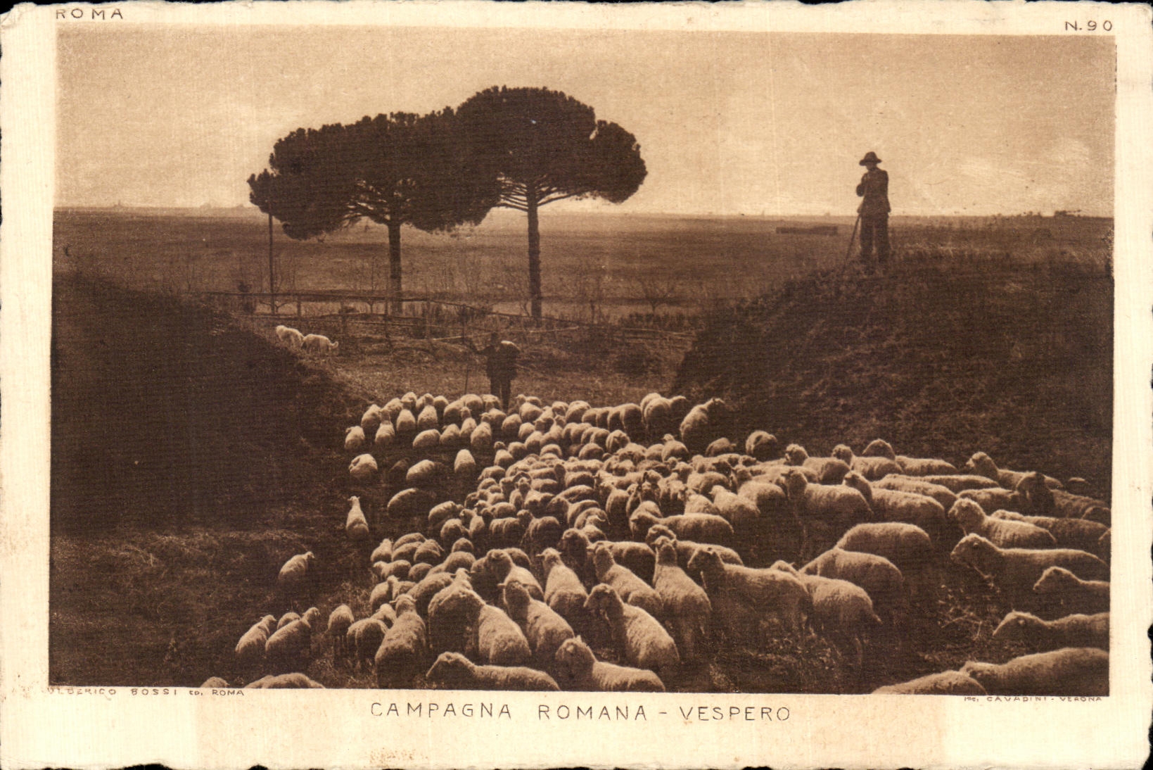 CPA Campagna Romana Vespero Roma Rome Moutons Sheep