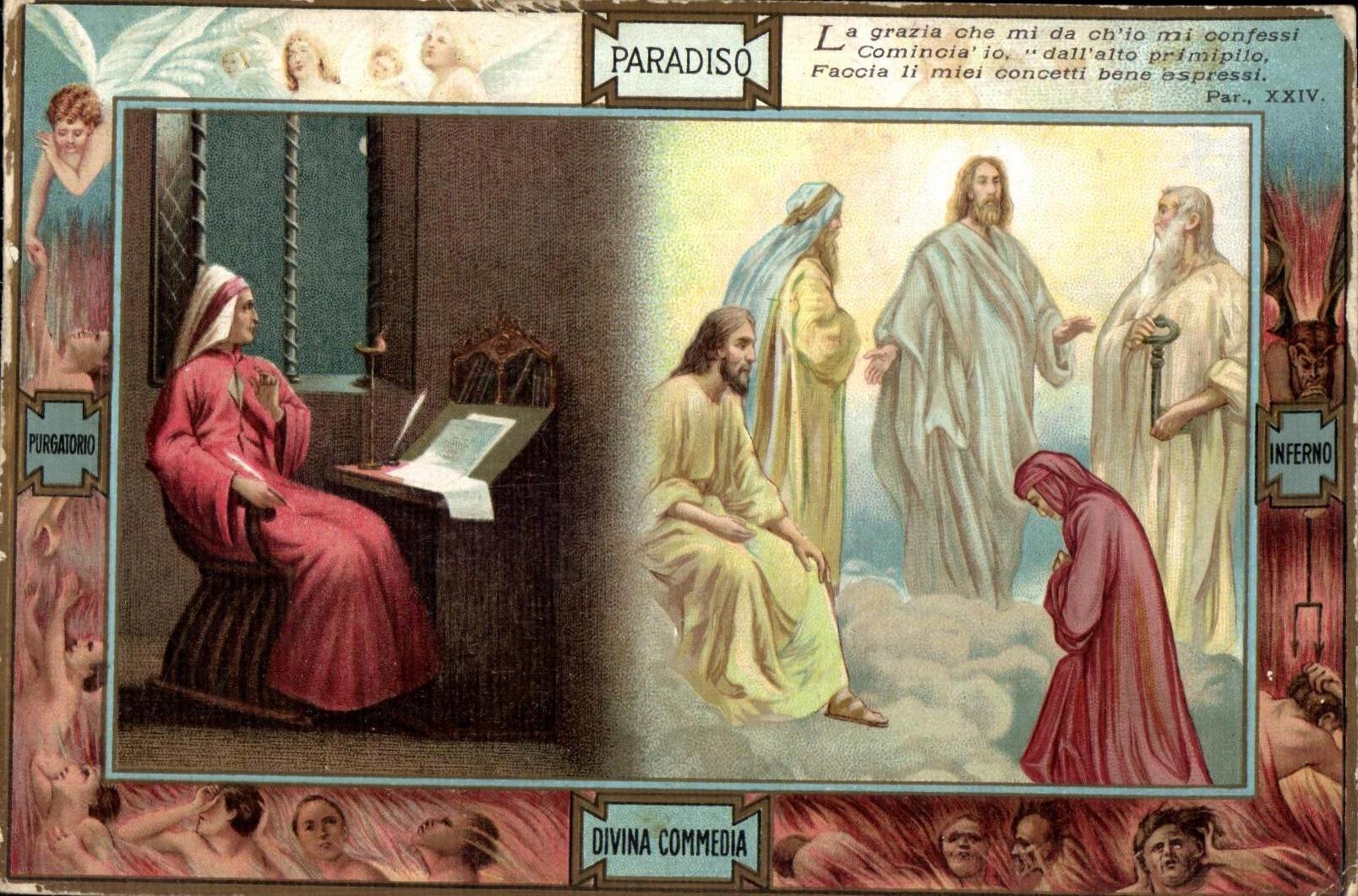 CPA Paradiso Divina Commedia Christ REligion 