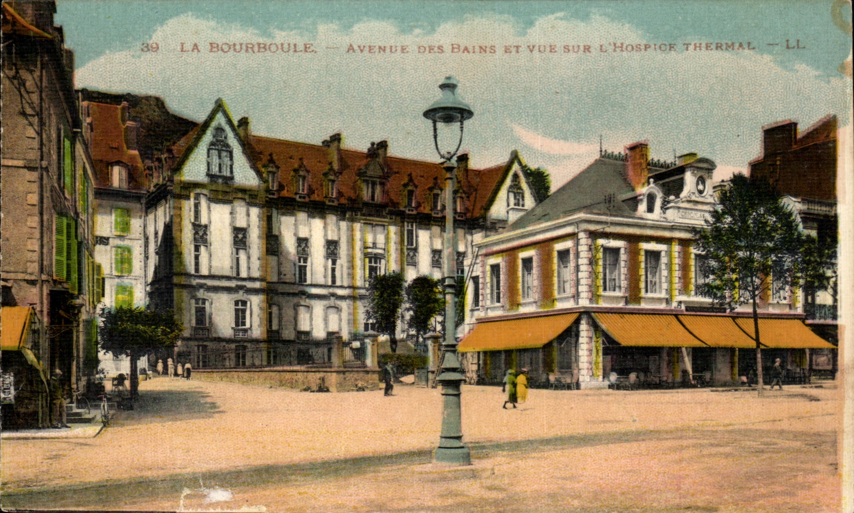 Vintage Postcard La Bourboule Avenue Des Bains et Vue Sur L Hospice Thermal