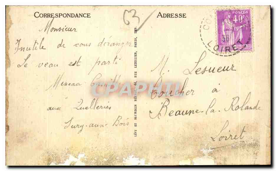 Vintage Postcard La Bourboule Avenue Des Bains et Vue Sur L Hospice Thermal — Back