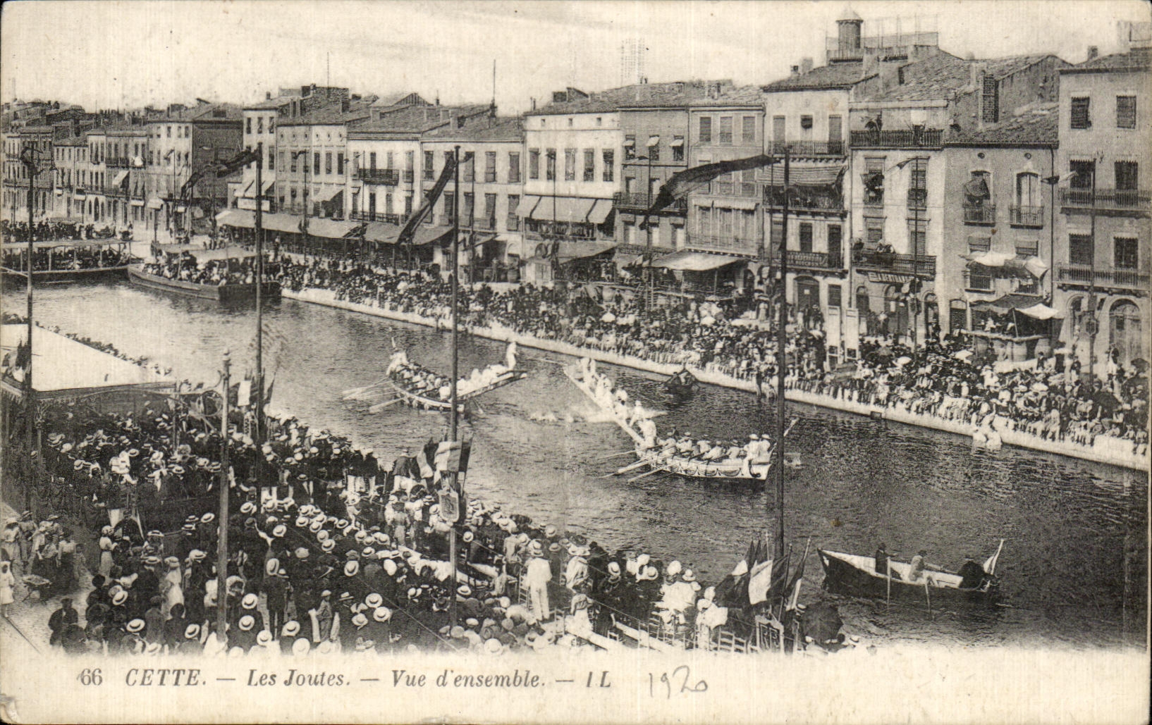 CPA Cette Les Joutes Vue d ensemble 1920