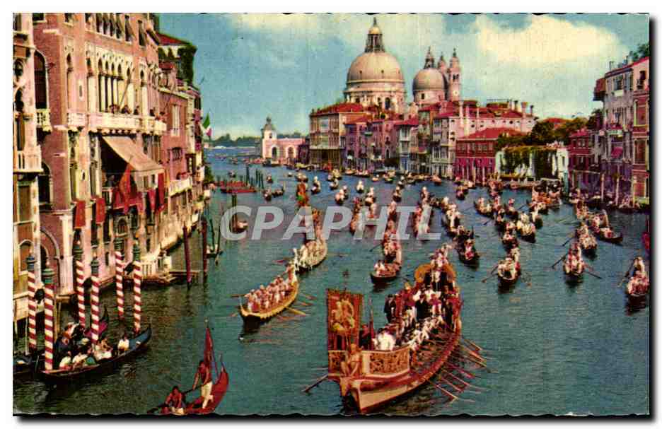 CPA Venezia Canal grande e regata storica grand canal 