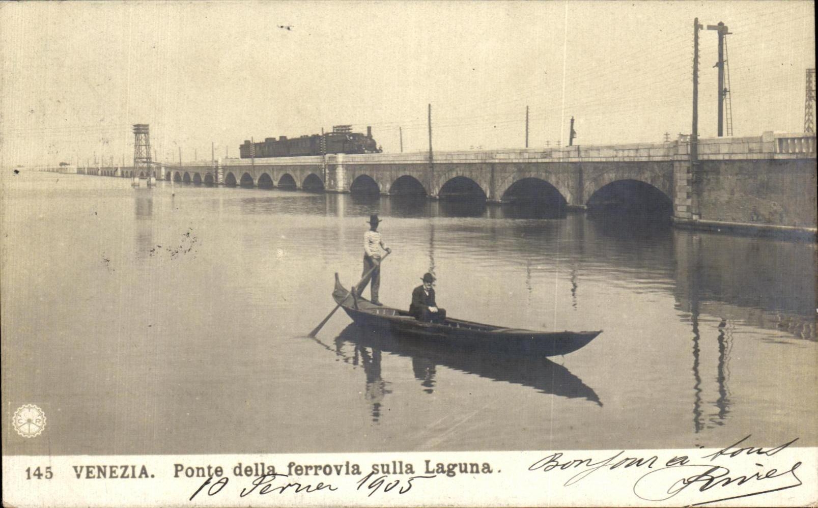 CPA Venezia Ponte della Ferrovia sulla Laguna