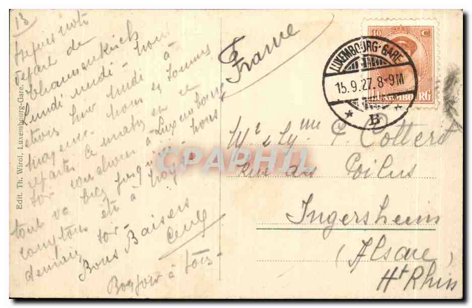CPA Luxembourg avenue de la Liberte — Verso