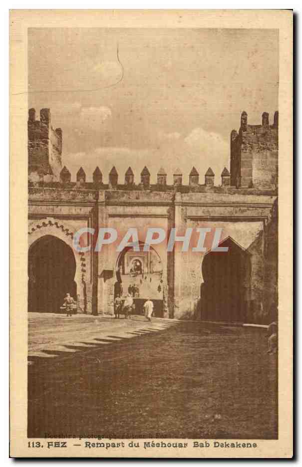 CPA Maroc Fez Rempart du Meehouar Bab Dekakene