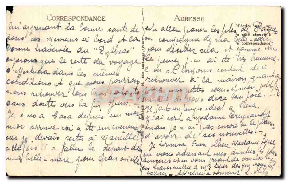 CPA Casablanca Hotel Excelsior Maroc  — Verso