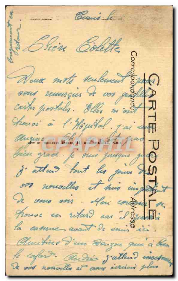 CPA Tunis Rue et Mosquee Sidiel Beehir  — Rückseite