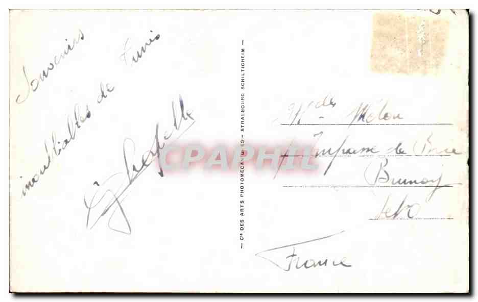 CPA Tunis Le Belvedere Le Casino — Rückseite