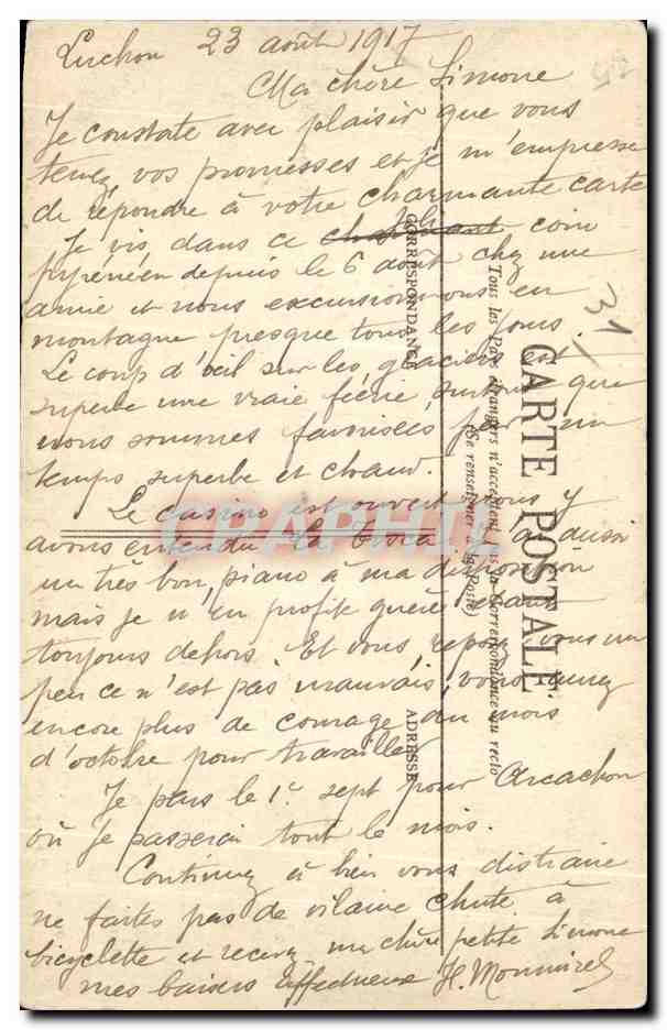 Vue sur les Montagnes de Venasque — Luchon Superbagnères — BR 3895 — Rückseite