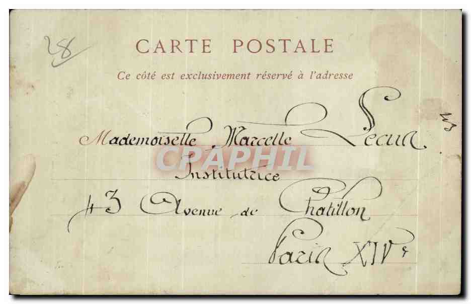 CPA Chartres La Rue du Lycie — Verso