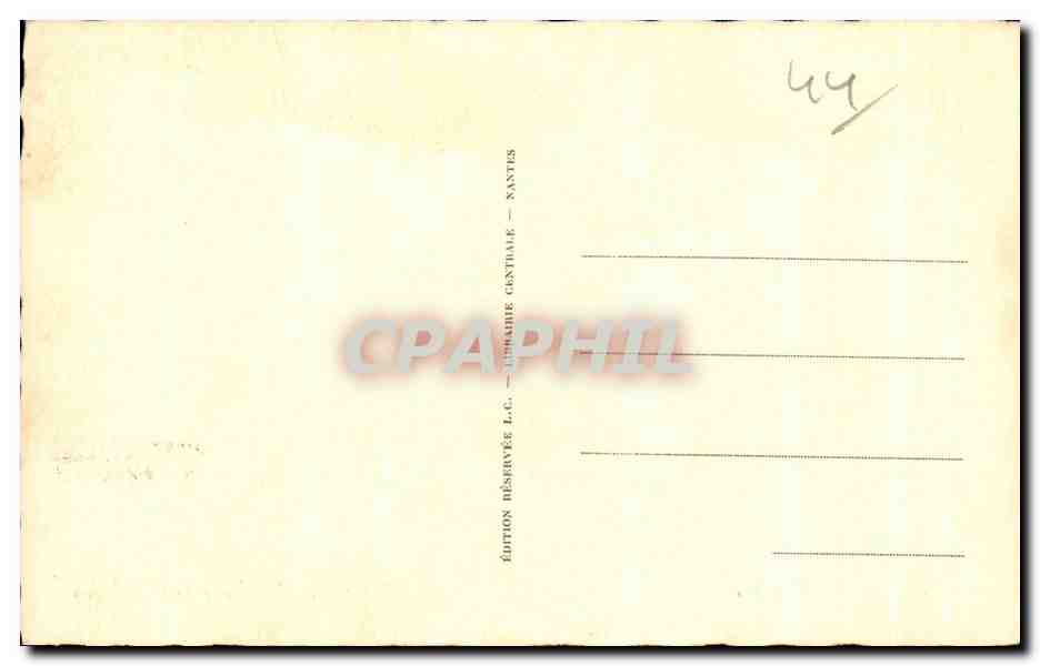 CPA Nantes place Graslin et vue Trebillon Tramway — Verso