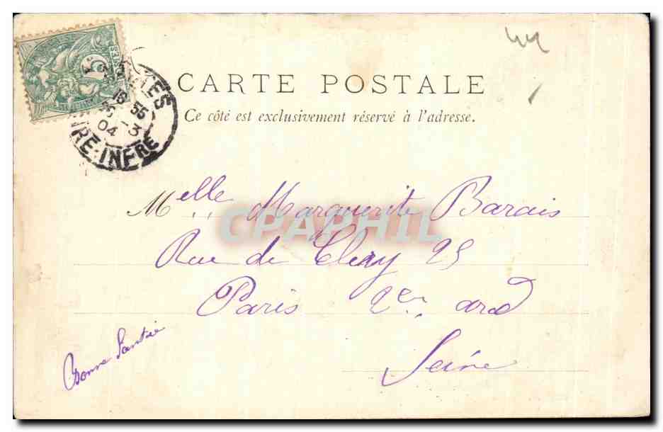CPA Nantes Le Theatre Graslin et la Rue Grebillon — Rückseite