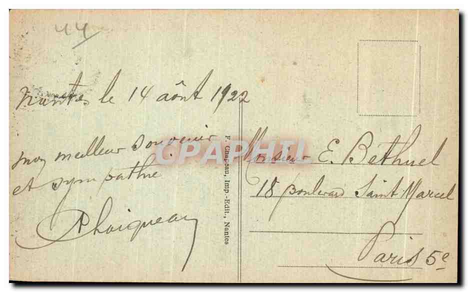 CPA Nantes Le Chateau I Entree  — Rückseite