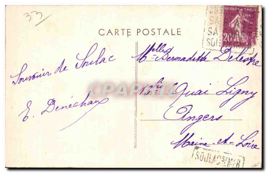 CPA Soulac sur Mer La Plage et les pontons — Back