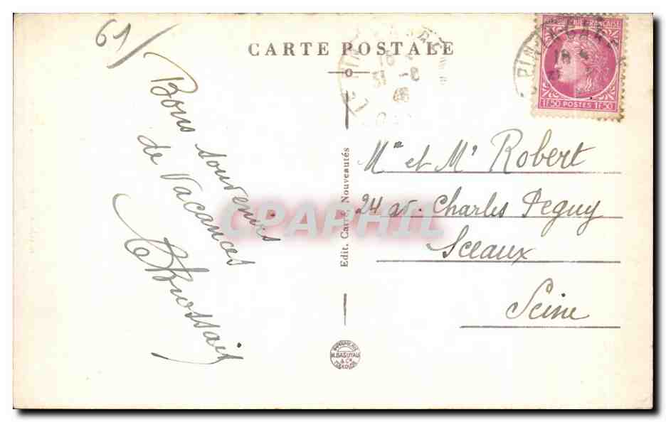 CPA Belleme Fontaine de la Herse — Rückseite