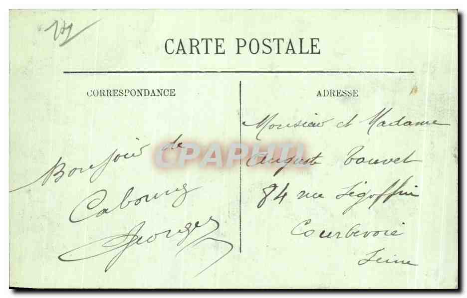 CPA Cabourg Le Grand Hotel et les Jardins — Rückseite