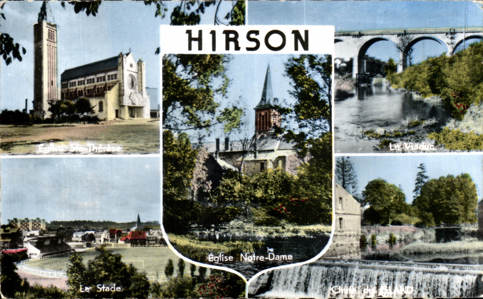 CPA Hirson Eglise Notre DAme Stade Eglise Ste Therese Viaduc 