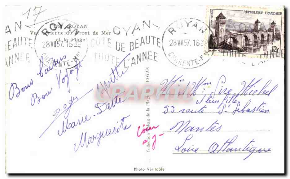 CPA Royan Vue aerienne dur Front de Mer et la Plage — Rückseite