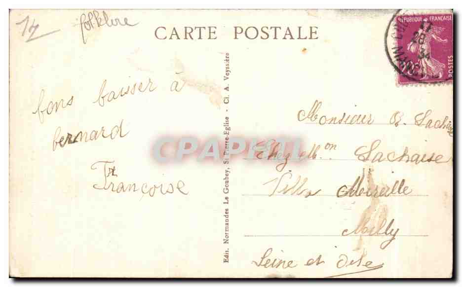 CPA La Normandie Pittoresque Quelle surprise Enfants Folklore costume  — Verso