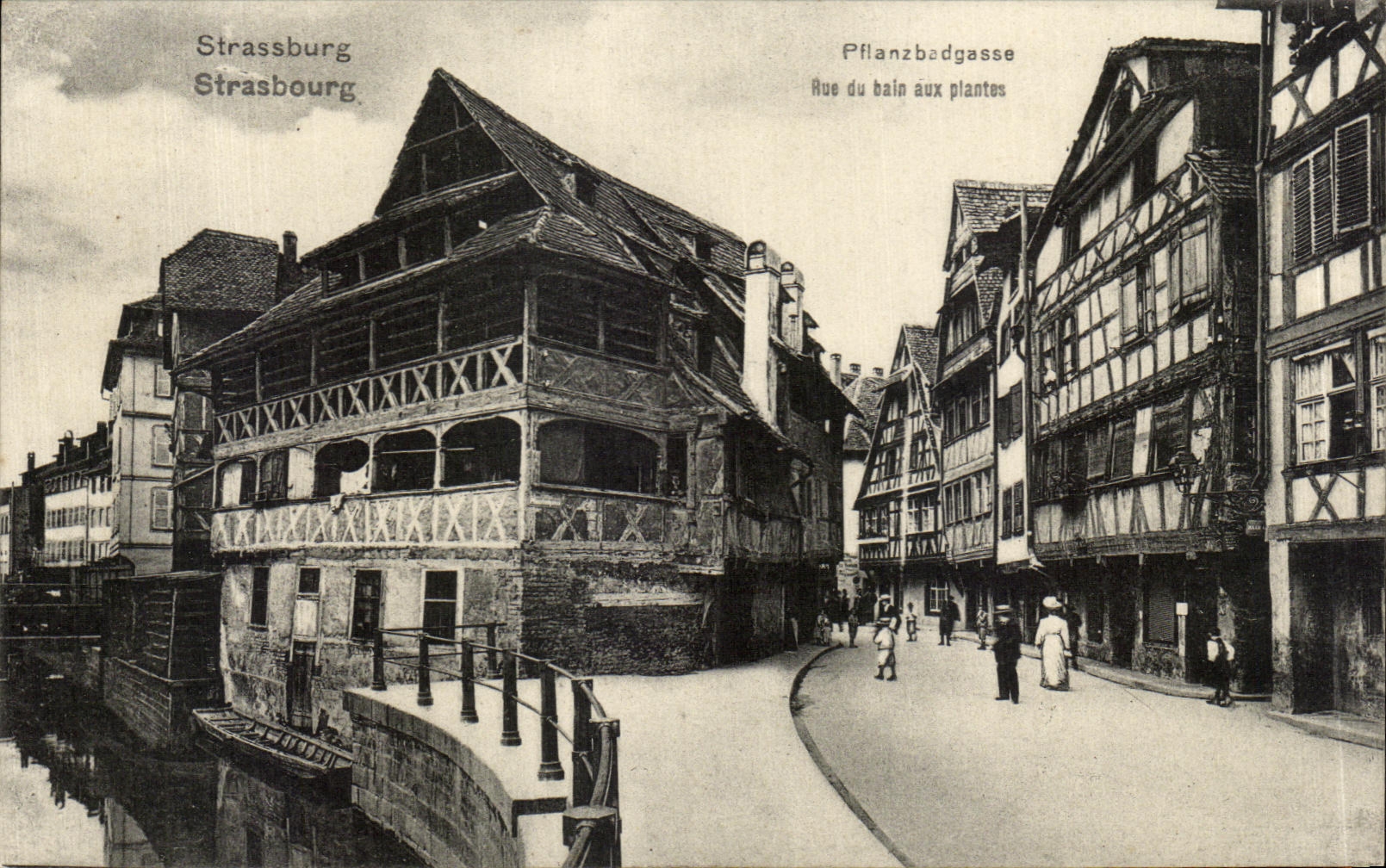 CPA Strassburg Strasbourg Rue du bain aux plantes 