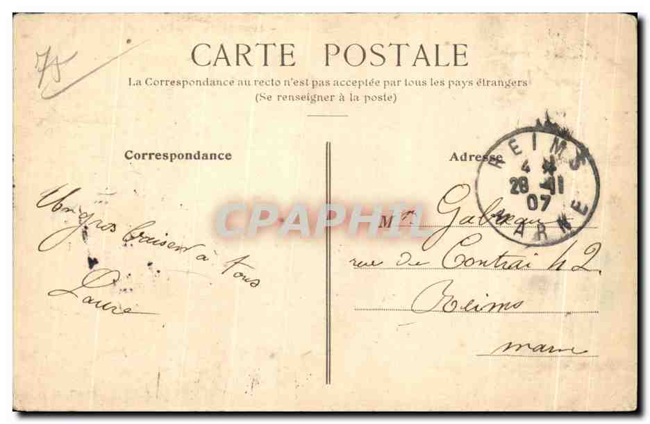 CPA Paris Ville arr Cours La Reine Pont Alexandre III Bateaux Goeland  — Rückseite