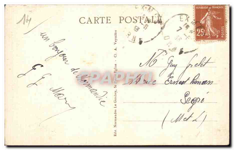 Un couple normand — La Normandie pittoresque — Éditeur : St Pierre Eglise, n° 4208 — Reverso