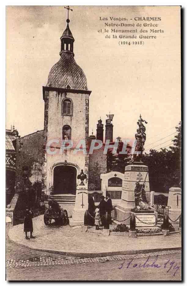 CPA Charmes Notre Dame Les Vosges de Grace et le Monument des Morts de la grande guerre Militaria 