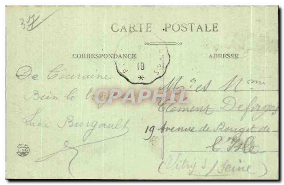CPA Environs de La Haye Descartes Le Chateau du Bois d Aix — Rückseite